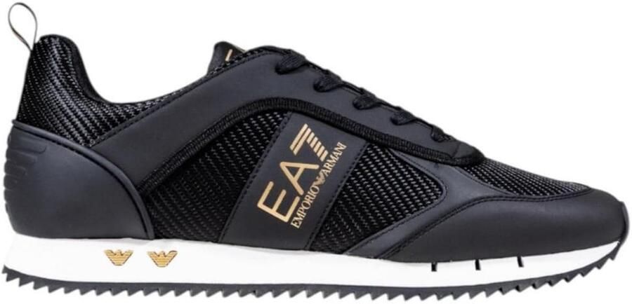 Ea7 Emporio Armani Sneakers Mesh Runner Trainers Black Gold White