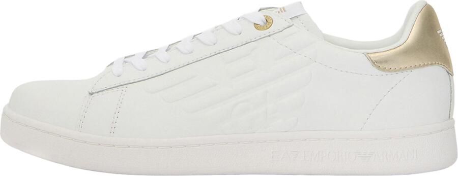 Emporio Armani Slip-On Sporty Leather Sneakers with Laces Wo Gold - Foto 3