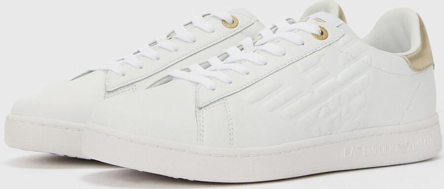 Emporio Armani Slip-On Sporty Leather Sneakers with Laces Wo Gold - Foto 7