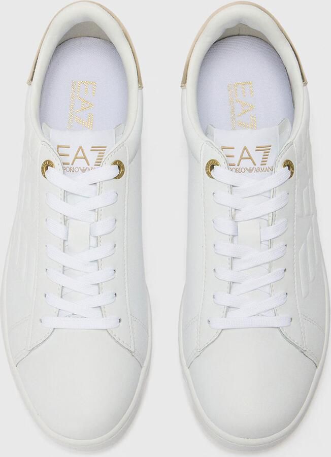 Emporio Armani Slip-On Sporty Leather Sneakers with Laces Wo Gold - Foto 6