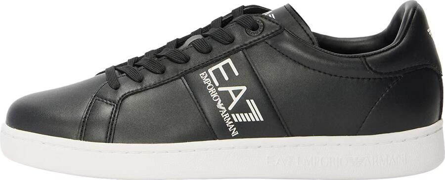 Emporio Armani Leather Lace-Up Sneakers with Rubber Sole Black - Foto 3
