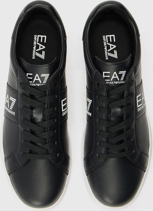 Emporio Armani Leather Lace-Up Sneakers with Rubber Sole Black - Foto 5