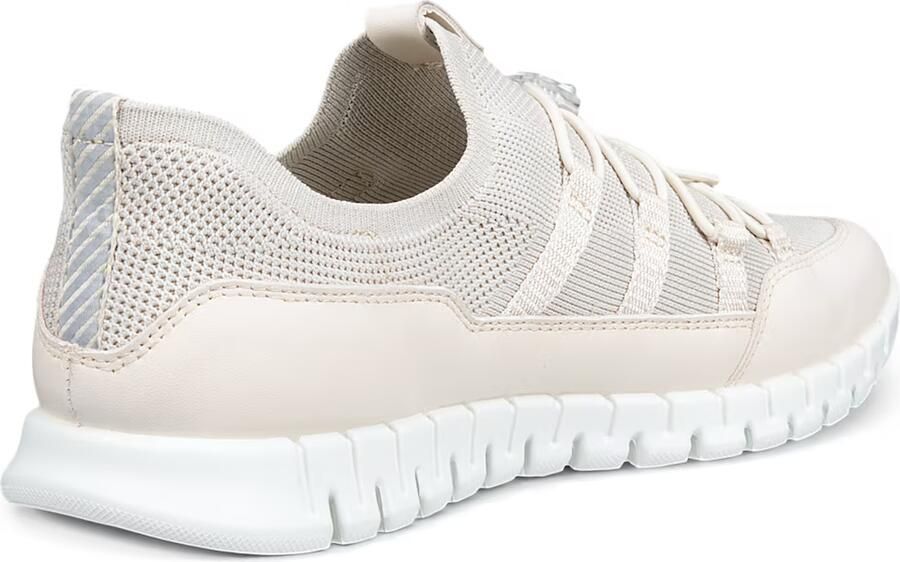 ECCO Gruuv Lite W Limestone leren dames sneakers beige Uitneembare zool - Foto 6