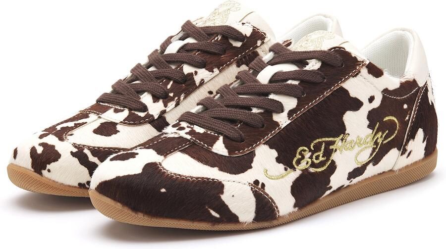 Ed Hardy Sneakers laag bruin goud wit - Foto 5