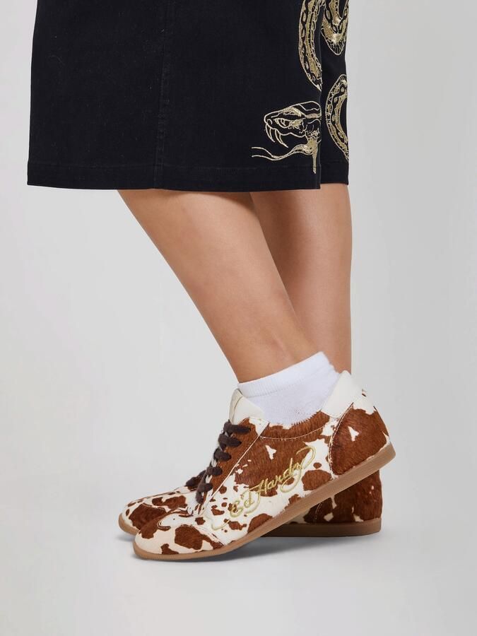 Ed Hardy Sneakers laag bruin goud wit - Foto 3