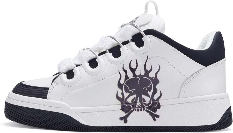 Ed Hardy Sneakers laag 'Flaming Skull' navy wit