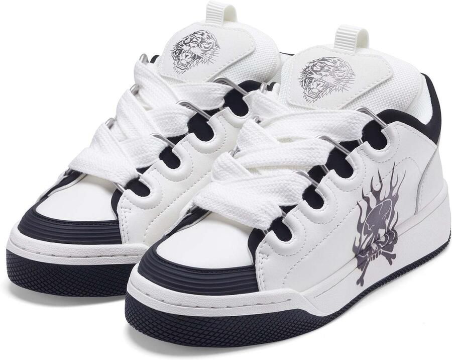Ed Hardy Sneakers laag 'Flaming Skull' navy wit - Foto 4
