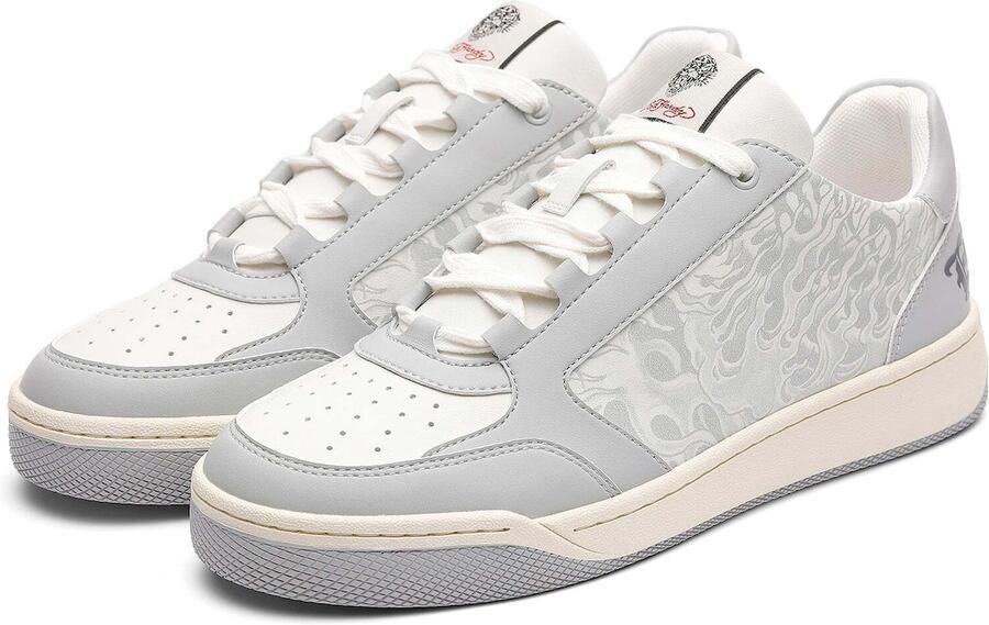 Ed Hardy Sneakers laag 'Flammen' lichtgrijs zwart wit - Foto 3