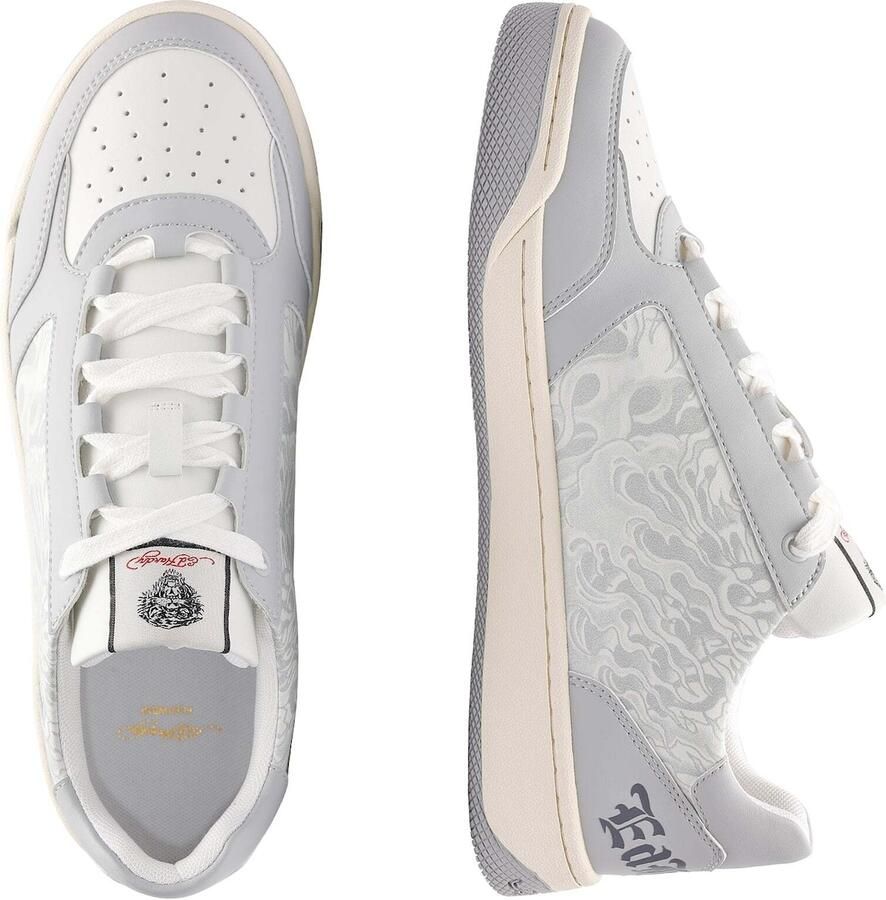 Ed Hardy Sneakers laag 'Flammen' lichtgrijs zwart wit - Foto 2