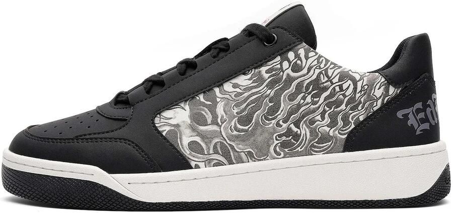 Ed Hardy Sneakers laag 'Flammen' zwart wit