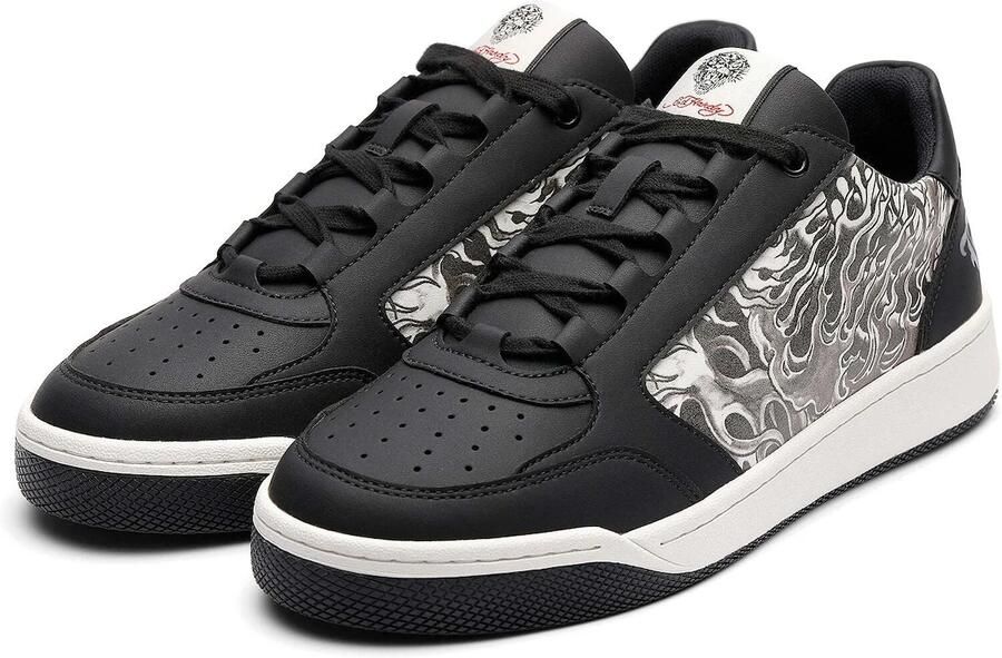 Ed Hardy Sneakers laag 'Flammen' zwart wit - Foto 3