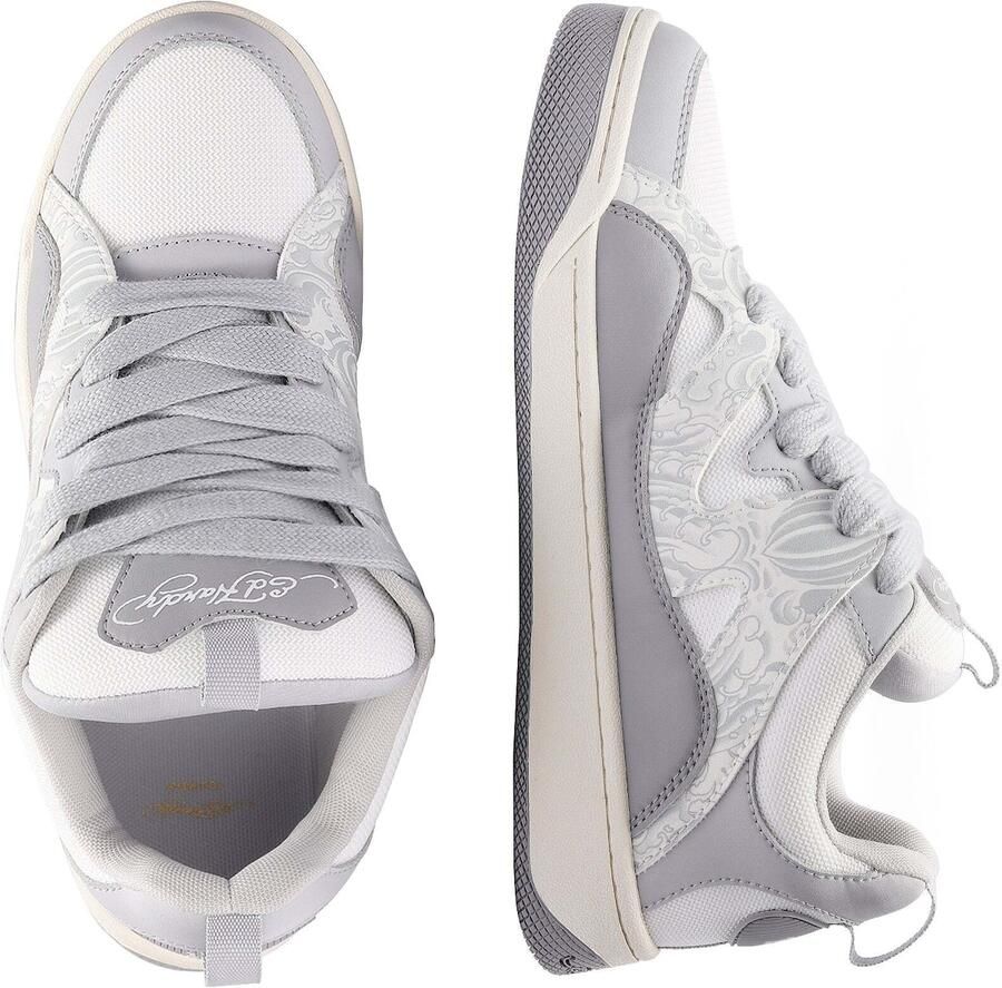 Ed Hardy Sneakers laag sand grijs donkerrood - Foto 2