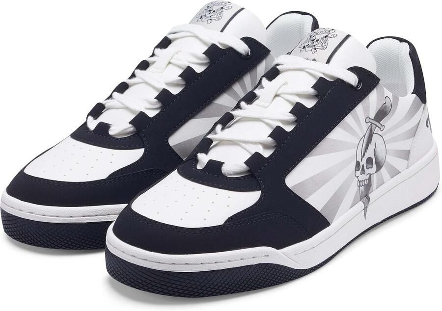 Ed Hardy Sneakers laag 'Skull Dagger' zwart wit - Foto 3