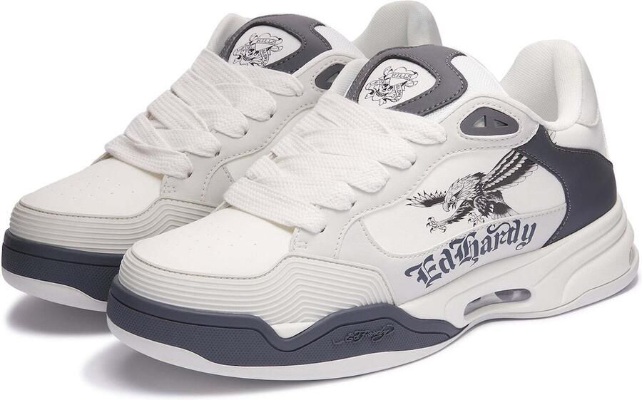 Ed Hardy Sneakers laag 'Soaring Eagle' grijs antraciet wit - Foto 3