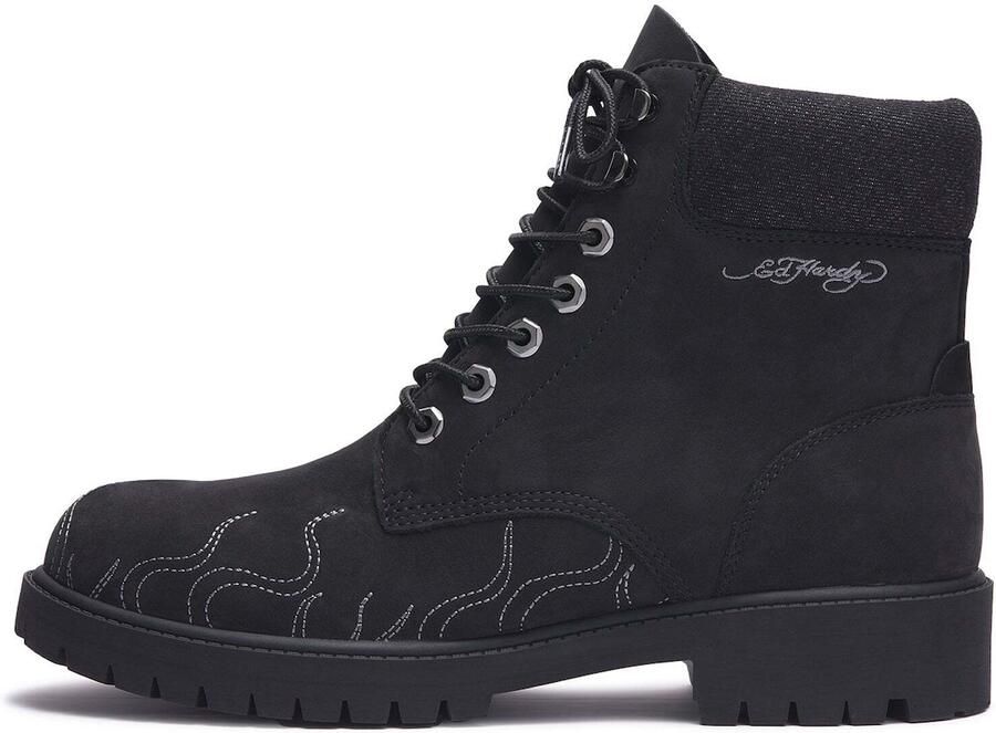 Ed Hardy Veterboots 'Flamme' zwart