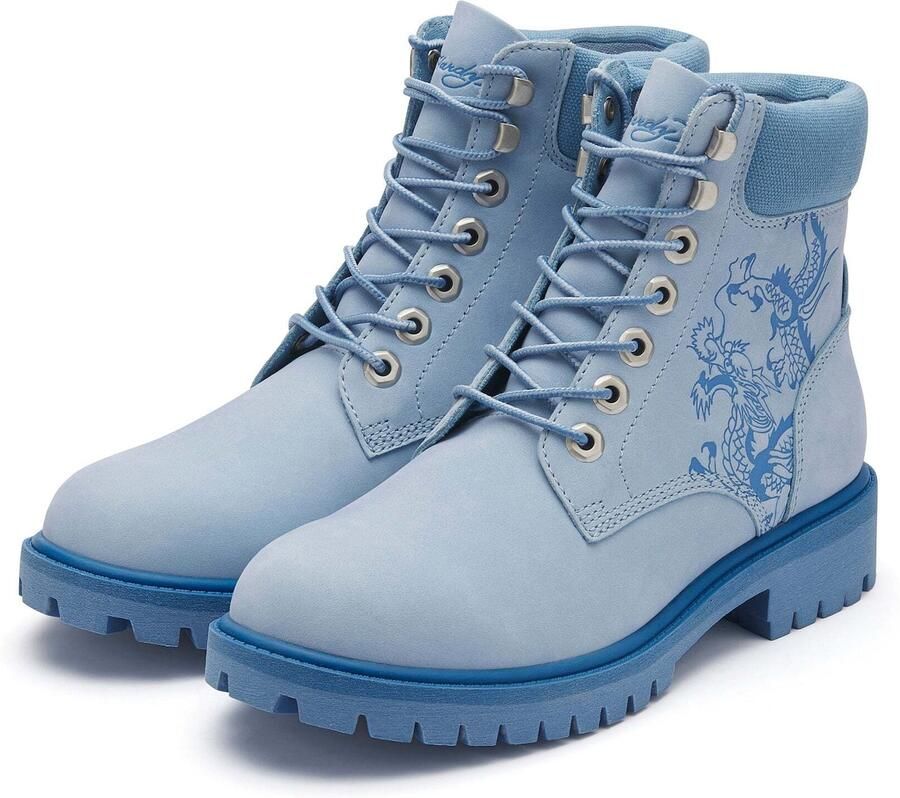 Ed Hardy Veterlaarsjes 'Dancing Dragon' blauw lichtblauw - Foto 2