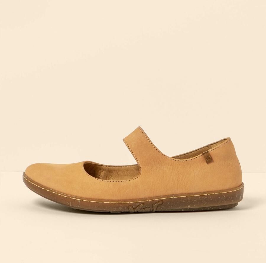 EL NATURALISTA Ballerina met riempjes camel - Foto 3