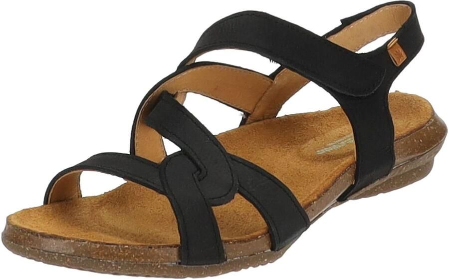 El Naturalista Zwarte leren sandalen met klittenbandsluiting - Foto 2