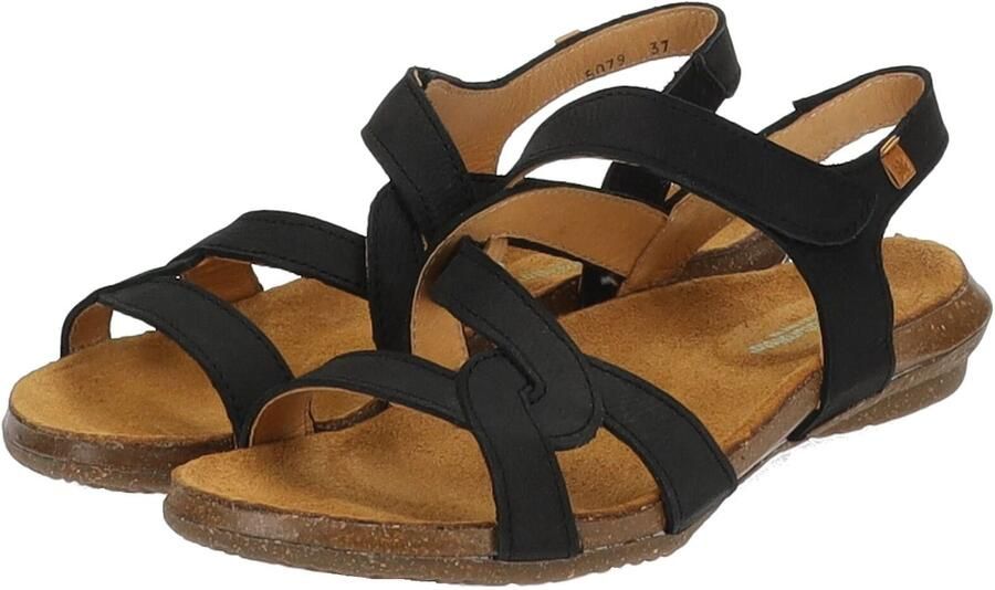 El Naturalista Zwarte leren sandalen met klittenbandsluiting - Foto 5