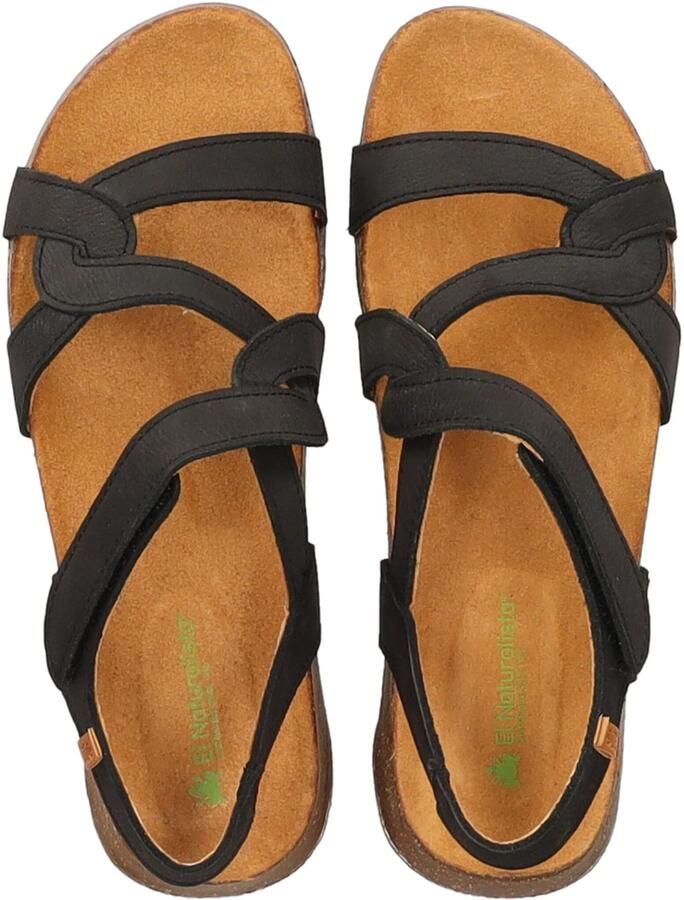 El Naturalista Zwarte leren sandalen met klittenbandsluiting - Foto 8