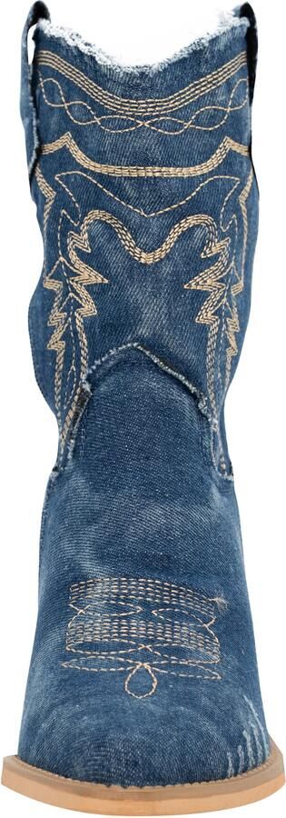 Elara Cowboylaarzen donkerbeige donkerblauw - Foto 5