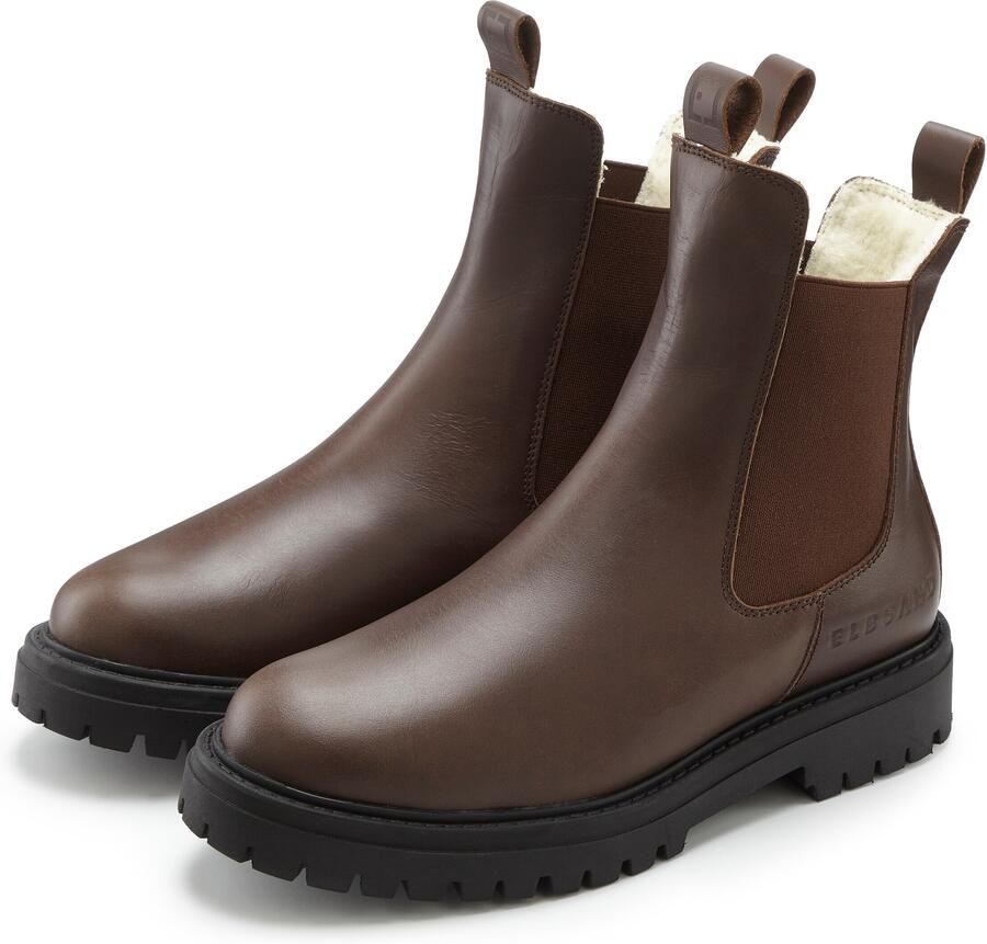 Elbsand Laarsjes Chelsea-boots Laarzen boots winterlaarzen instaplaarzen van leer met warme voering - Foto 3