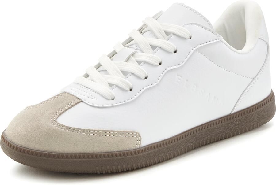 Elbsand Sneakers laag beige zwart wit