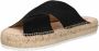 Espadrij Women's Croisette Velour Low Sandalen zwart beige - Thumbnail 2