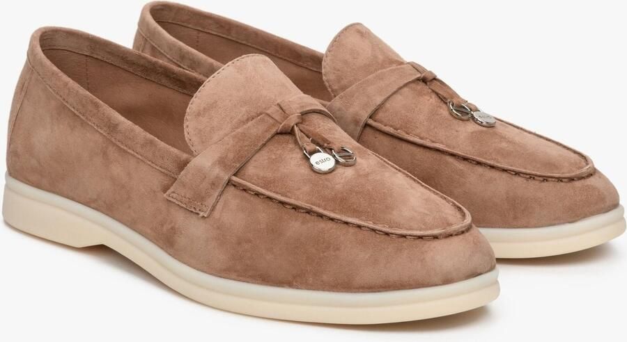 Estro Dames Bruine Kwast Loafers gemaakt van Velours Er00112679 Brown - Foto 6