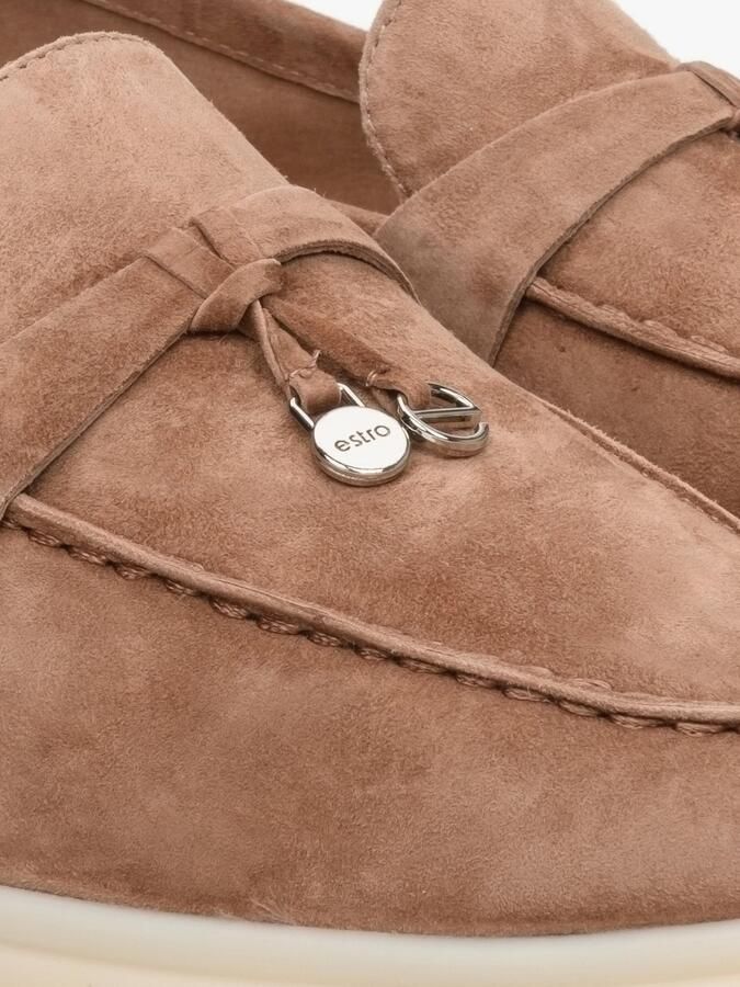 Estro Dames Bruine Kwast Loafers gemaakt van Velours Er00112679 Brown - Foto 5