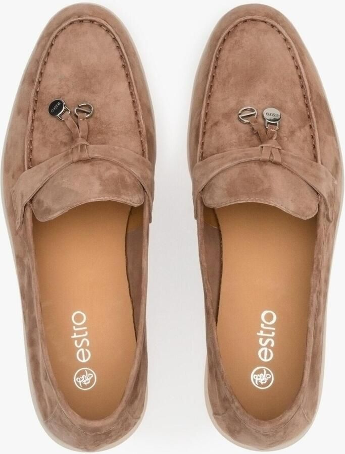 Estro Dames Bruine Kwast Loafers gemaakt van Velours Er00112679 Brown - Foto 4