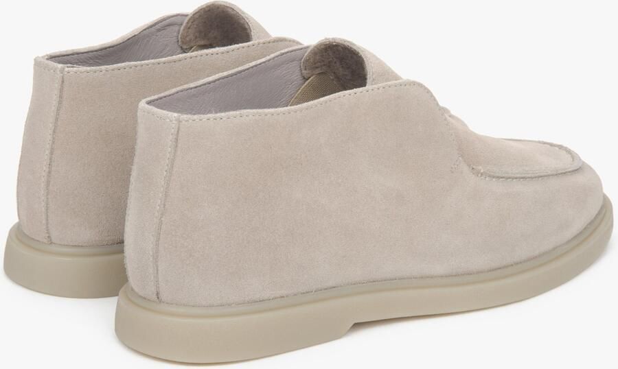 Estro Beige Hoge Enkellaarsjes voor Dames gemaakt van Echt Italiaans Premium Velours - Foto 5