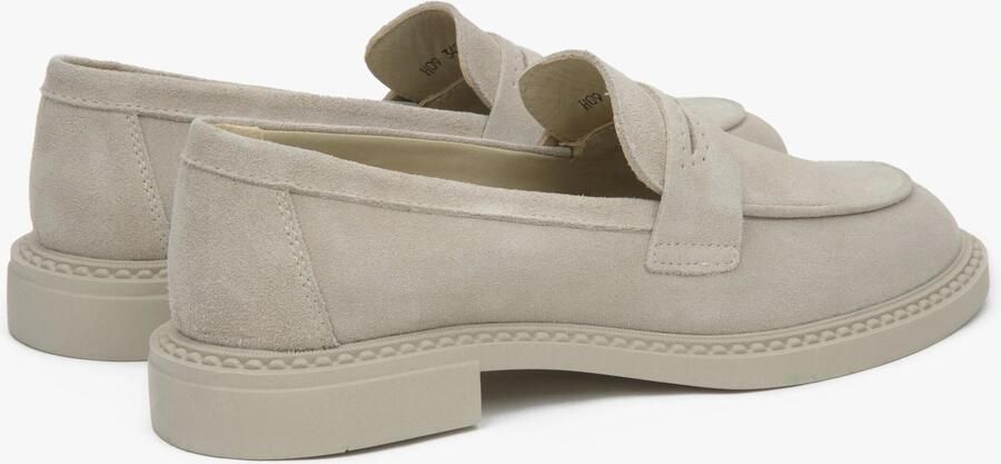 Estro Beige Penny Loafers voor vrouwen gemaakt van Premium Italiaans Echt Velours - Foto 5