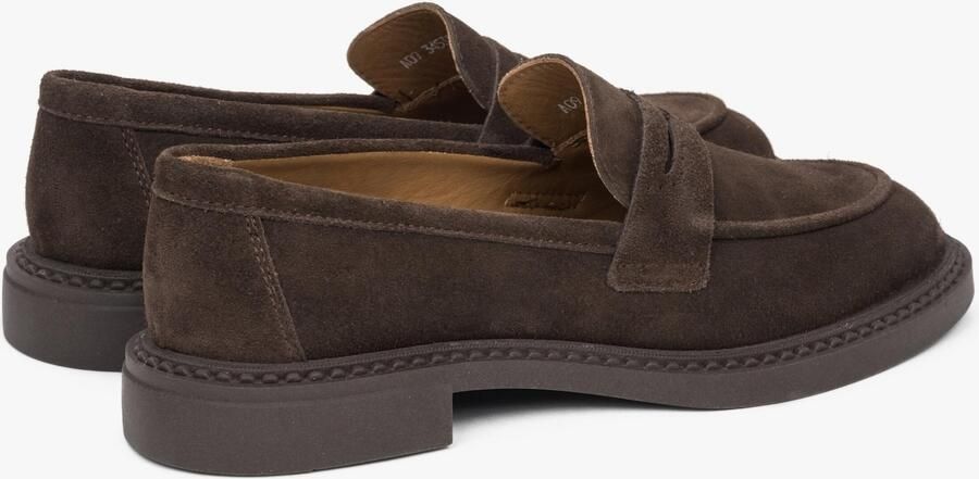 Estro Bruine Penny Loafers voor dames gemaakt van Italiaans echt velours - Foto 4