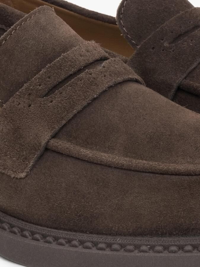 Estro Bruine Penny Loafers voor dames gemaakt van Italiaans echt velours - Foto 3