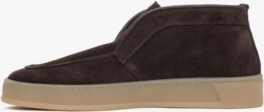 Estro Donkerbruine Hoge Enkellaagse Loafers voor Dames gemaakt van Echt Italiaans Premium Velours