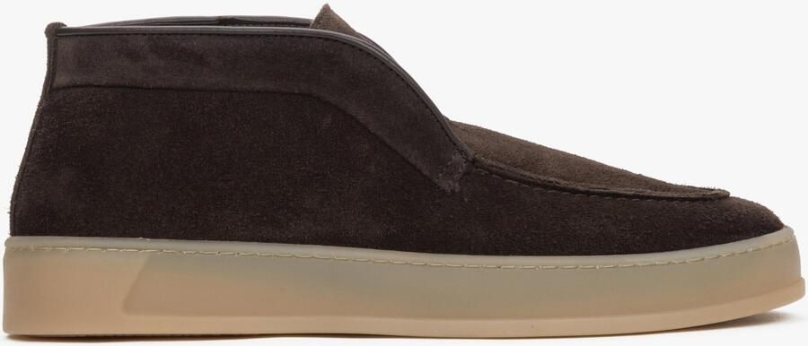 Estro Donkerbruine Hoge Enkellaagse Loafers voor Dames gemaakt van Echt Italiaans Premium Velours - Foto 6
