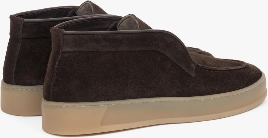 Estro Donkerbruine Hoge Enkellaagse Loafers voor Dames gemaakt van Echt Italiaans Premium Velours - Foto 5