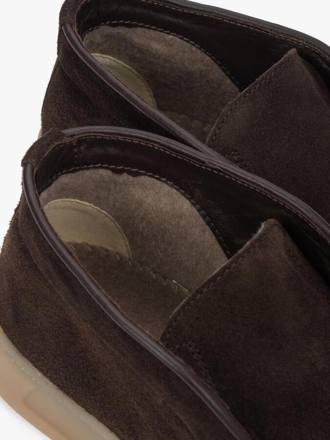 Estro Donkerbruine Hoge Enkellaagse Loafers voor Dames gemaakt van Echt Italiaans Premium Velours - Foto 2