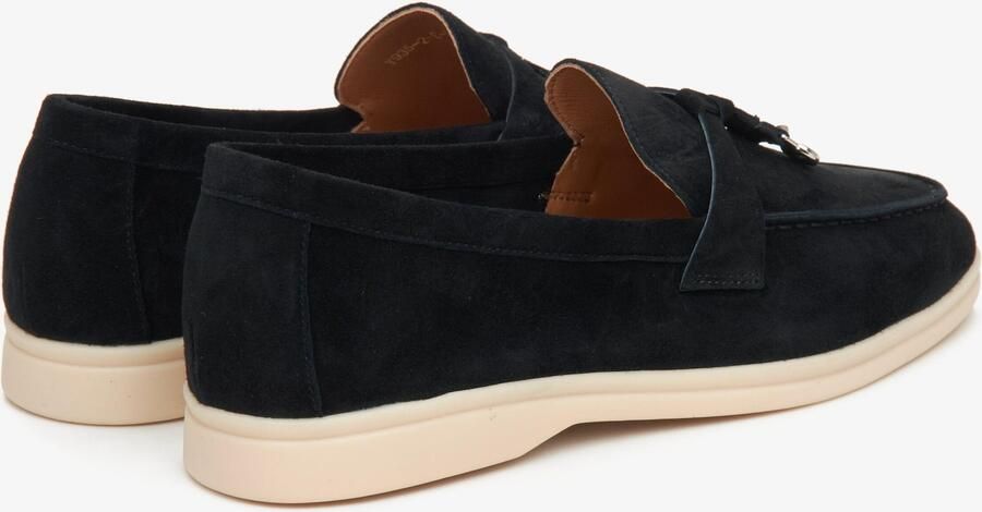 Estro Zwarte Kwastloafers voor dames gemaakt van Velours - Foto 6
