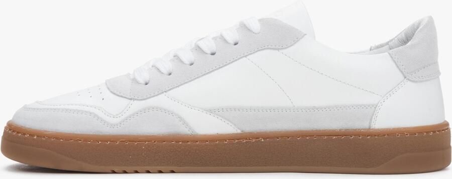 Estro Witte en grijze barefoot sneakers voor heren gemaakt van premium Italiaans leer en velours