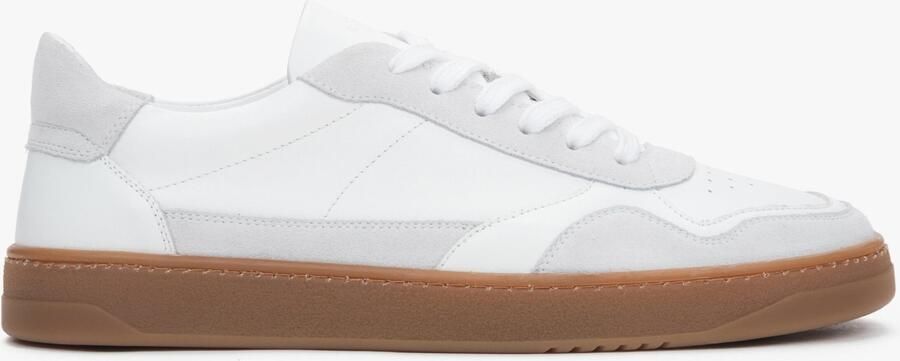 Estro Witte en grijze barefoot sneakers voor heren gemaakt van premium Italiaans leer en velours - Foto 6