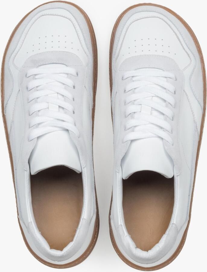 Estro Witte en grijze barefoot sneakers voor heren gemaakt van premium Italiaans leer en velours - Foto 2