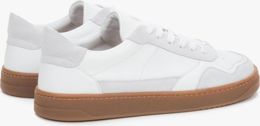 Estro Witte en grijze barefoot sneakers voor heren gemaakt van premium Italiaans leer en velours - Foto 5