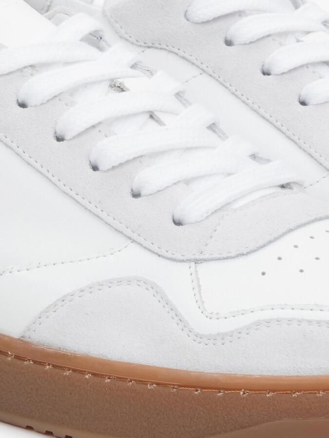 Estro Witte en grijze barefoot sneakers voor heren gemaakt van premium Italiaans leer en velours - Foto 3