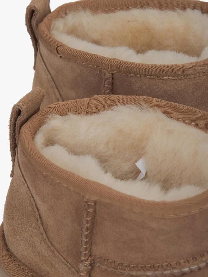 Estro Dames Lage Beige Snowboots gemaakt van Echt Velours met een Bontvoering - Foto 2