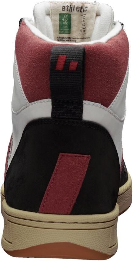 Ethletic Sneakers hoog 'Carl' donkerrood zwart wit