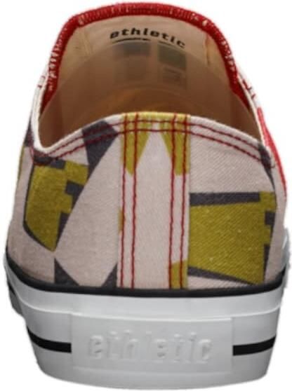 Ethletic Sneakers laag lichtbeige chocoladebruin lichtgroen rood