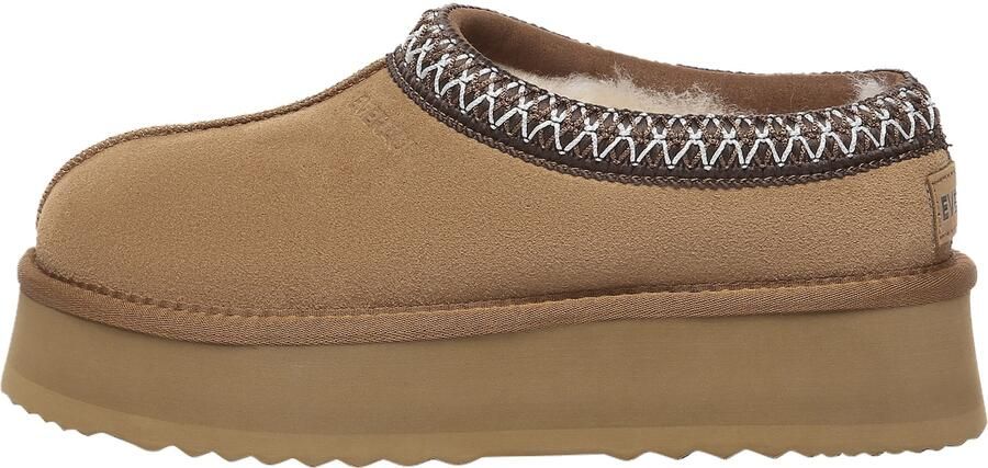 Everau Huisschoenen kastanjebruin donkerbruin wit