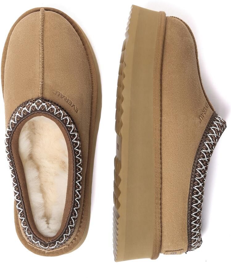 Everau Huisschoenen kastanjebruin donkerbruin wit - Foto 3